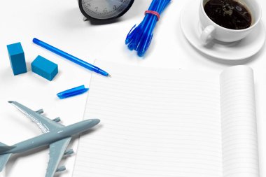 Boş ofis Resepsiyon arka plan kopya alanı metni ile. Üstten Görünüm.