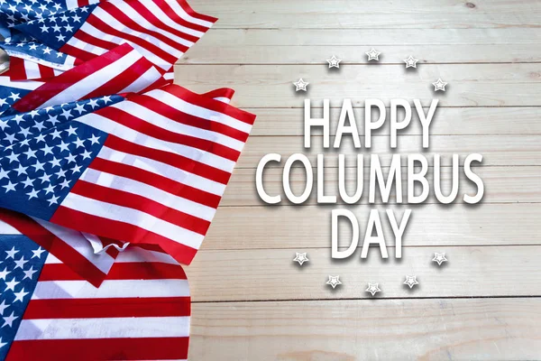Ευτυχισμένος Columbus Day Banner Αμερικανικό Πατριωτικό Φόντο — Φωτογραφία Αρχείου