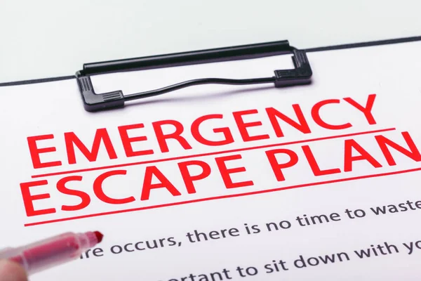 Close Emergency Evacuation Plan — Stock Photo, Image