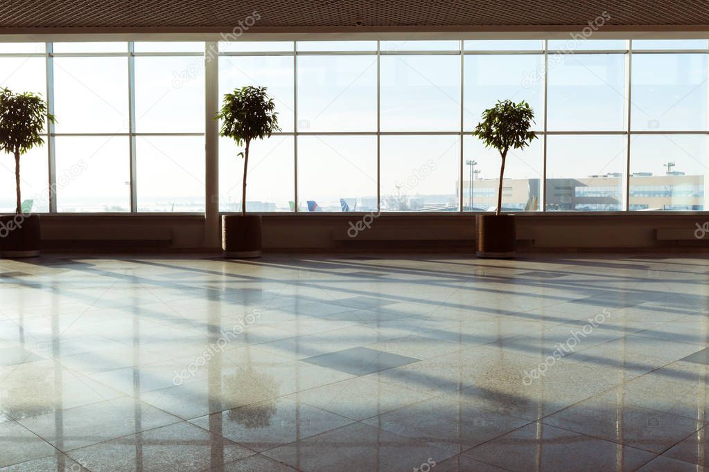 daytime shot in airport for background