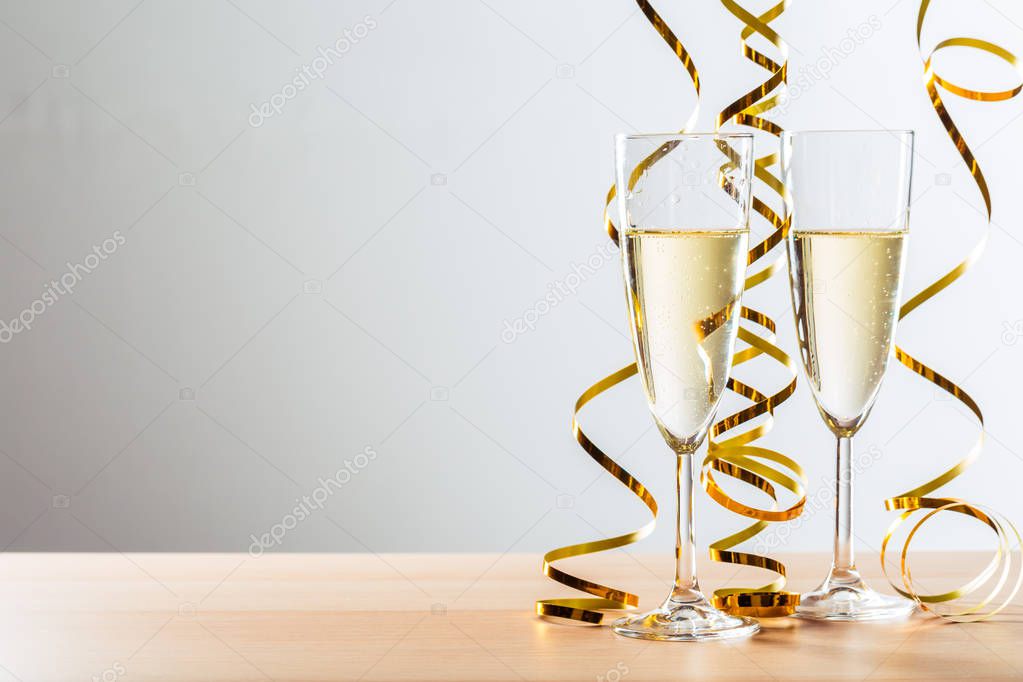 New years eve celebration background with champagne