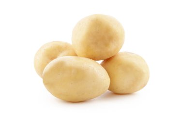 Beyaz arka plan üzerinde izole patates yakın çekim