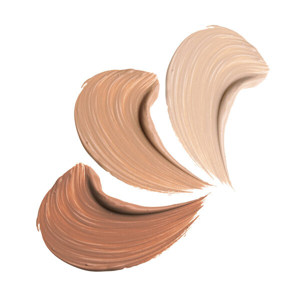 Shades Of Foundation On White Background.