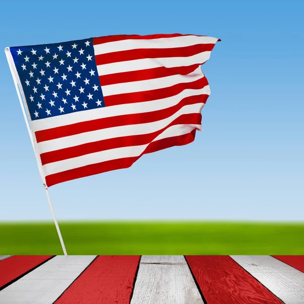 Bandera Del Día Del Trabajo Feliz Fondo Patriótico Americano —  Fotos de Stock