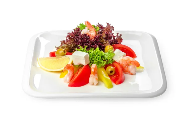 Nahaufnahme Von Salat Isoliert Auf Weißem Hintergrund — Stockfoto