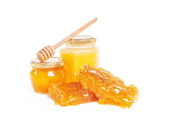 Jar Honey Stick Isolated White Background — Stock Photo, Image