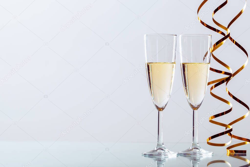 New years eve celebration background with champagne