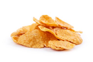 Mısır gevreği çeşitliliği beyaz arkaplanda izole edildi