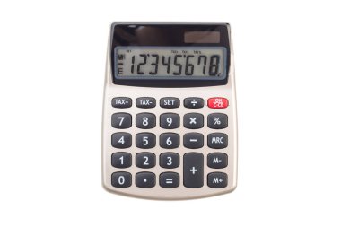 Beyaz arkaplanda hesap makinesi