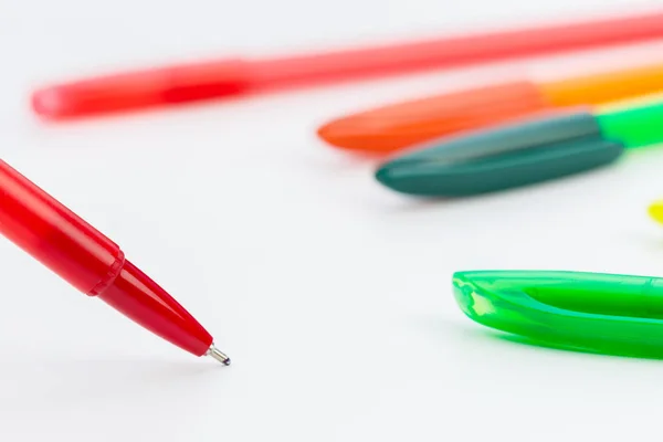 Set of pens isolated on white background