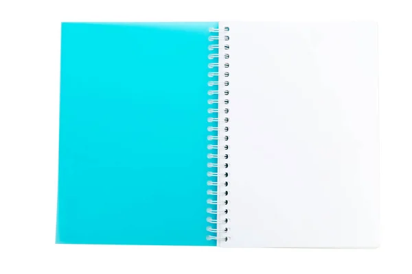 打开空白笔记本孤立的白色背景上 — 图库照片