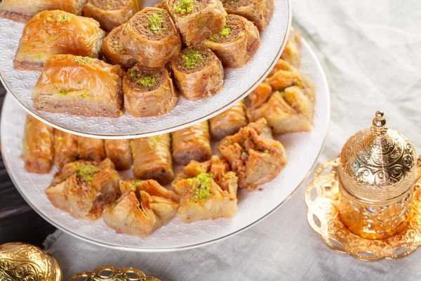 Dessert Traditionnel Baklava Bien Connu Moyen Orient Délicieux — Photo