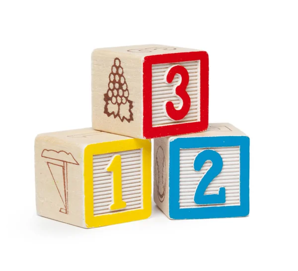 Wooden Alphabet Blocks Isolated White Background Stock Picture