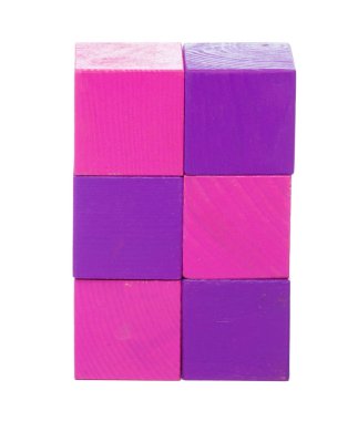 Tahta yapı taşları beyaz arkaplanda izole edildi