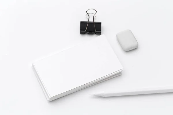 Leere Schreibwaren Business Branding Isoliert Auf Weißem Hintergrund — Stockfoto