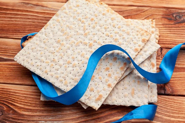 Matzo Flatbread Jewish High Holiday Celebrations Table — Stock Photo, Image