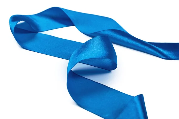 Blue Ribbon Bow Isolated White Background — Stock Photo, Image