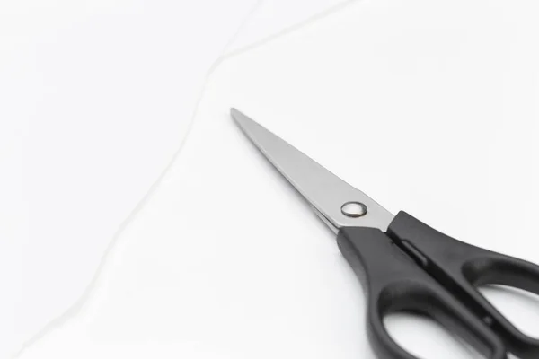 Classic Scissors Simple Metal Black Model White Background — Stock Photo, Image