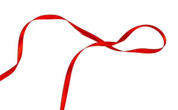 Червоний Стрічковий Лук Ізольований Білому Тлі — стокове фото