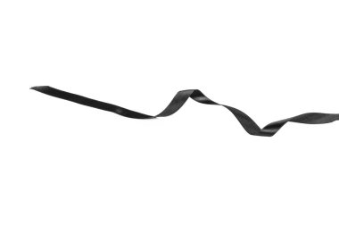 Siyah kurdele yayı beyaz arkaplanda izole edildi