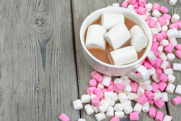 Hot Chocolate Marshmallows Table — Stock Photo, Image
