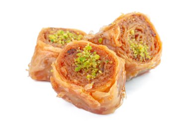 Türk Ramazan Tatlısı Baklava beyazı izole etti