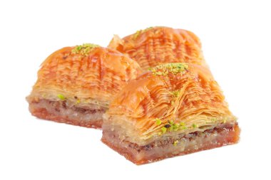 Türk Ramazan Tatlısı Baklava beyazı izole etti
