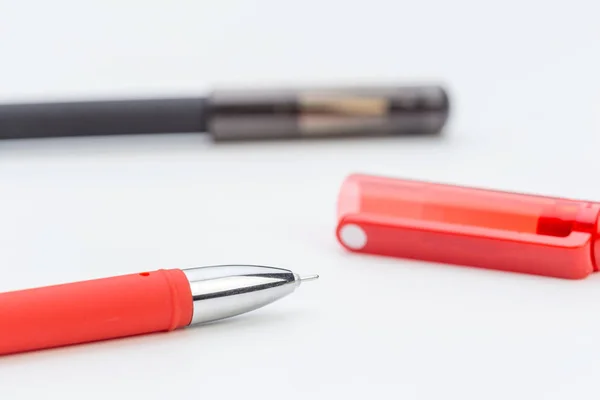 Set of pens isolated on white background