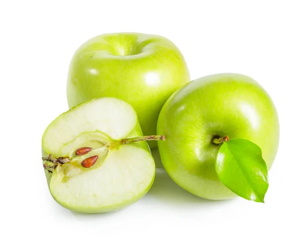 Świeże Jabłka Kowala Babcia Białym Tle — Zdjęcie stockowe