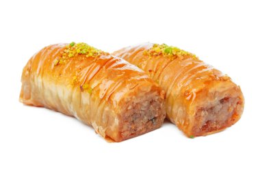 Türk Ramazan Tatlısı Baklava beyazı izole etti
