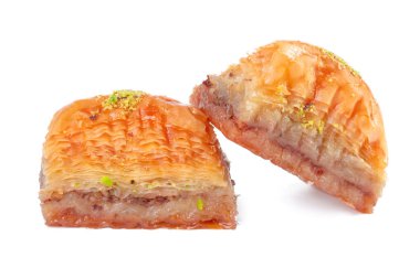 Türk Ramazan Tatlısı Baklava beyazı izole etti