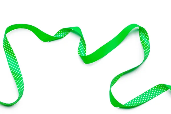 green ribbon border isolated on white background