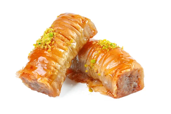 Turecký Ramadánský Dezert Baklava Izolovaný Bílém — Stock fotografie