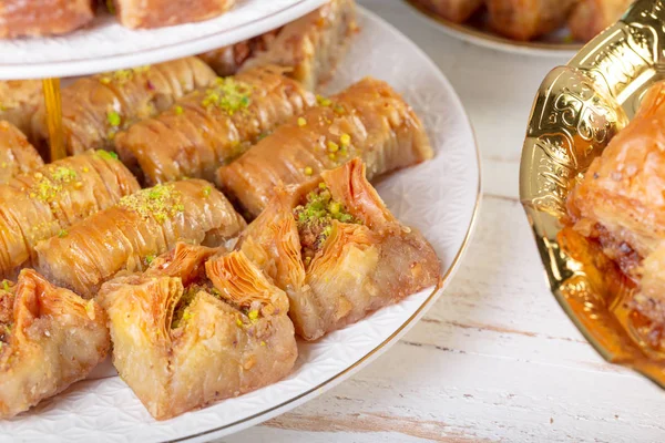 Turecký Ramadán Dezert Baklava Konceptem Pozadí — Stock fotografie