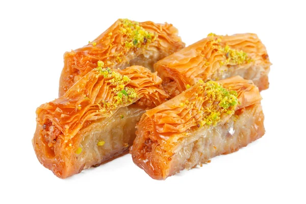 Turecký Ramadánský Dezert Baklava Izolovaný Bílém — Stock fotografie