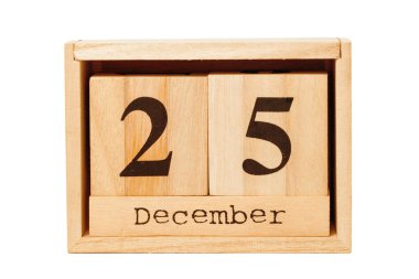 tahta takvimi beyaz arkaplanda izole edildi