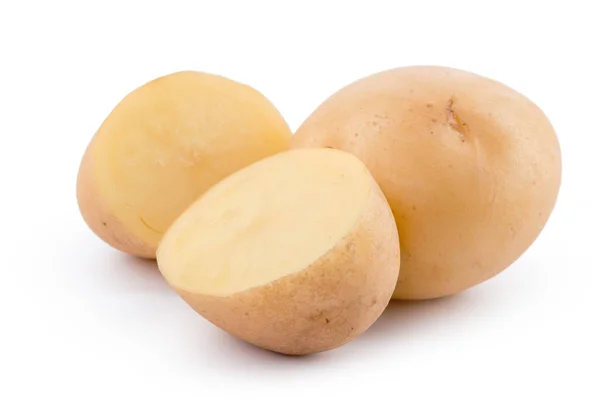 Сырой Желтый Картофель Белом Фоне — стоковое фото