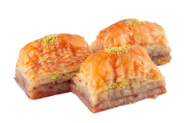 Türk Ramazan Tatlısı Baklava beyazı izole etti