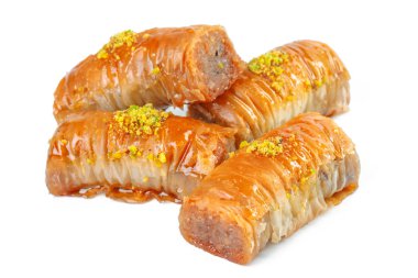Türk Ramazan Tatlısı Baklava beyazı izole etti