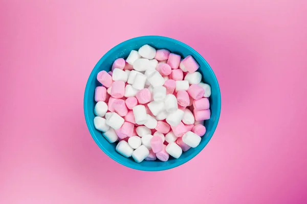 Marshmallows Pink Background — Stock Photo, Image