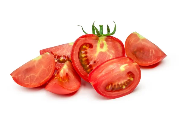 在白色背景上分离的切片西红柿 — 图库照片