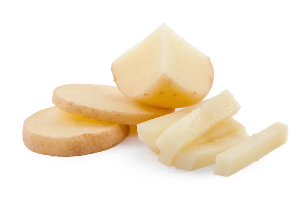 Rauwe Gele Aardappel Geïsoleerd Witte Achtergrond — Stockfoto