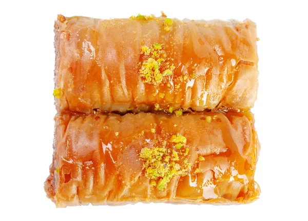 Turecký Ramadánský Dezert Baklava Izolovaný Bílém — Stock fotografie