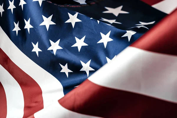 Gyönyörűen Lengetett Csillag Csíkos Amerikai Zászló — Stock Fotó