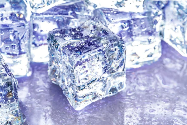 Cubos Gelo Fundo Azul — Fotografia de Stock