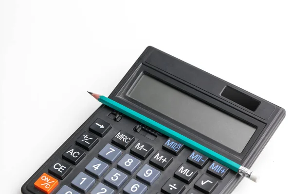 Калькулятор Офісного Столу Ручкою — стокове фото