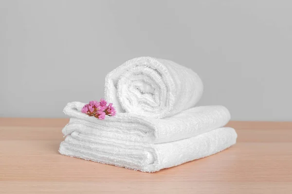Schone Zachte Handdoeken Kleur Achtergrond — Stockfoto
