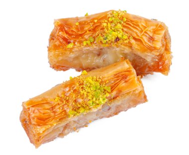 Türk Ramazan Tatlısı Baklava beyazı izole etti