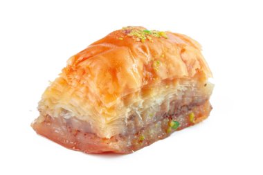 Türk Ramazan Tatlısı Baklava beyazı izole etti