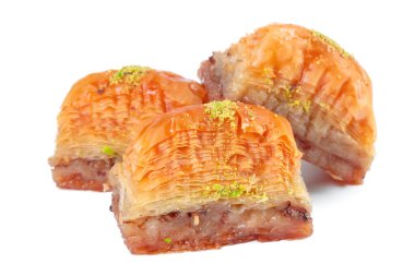 Türk Ramazan Tatlısı Baklava beyazı izole etti